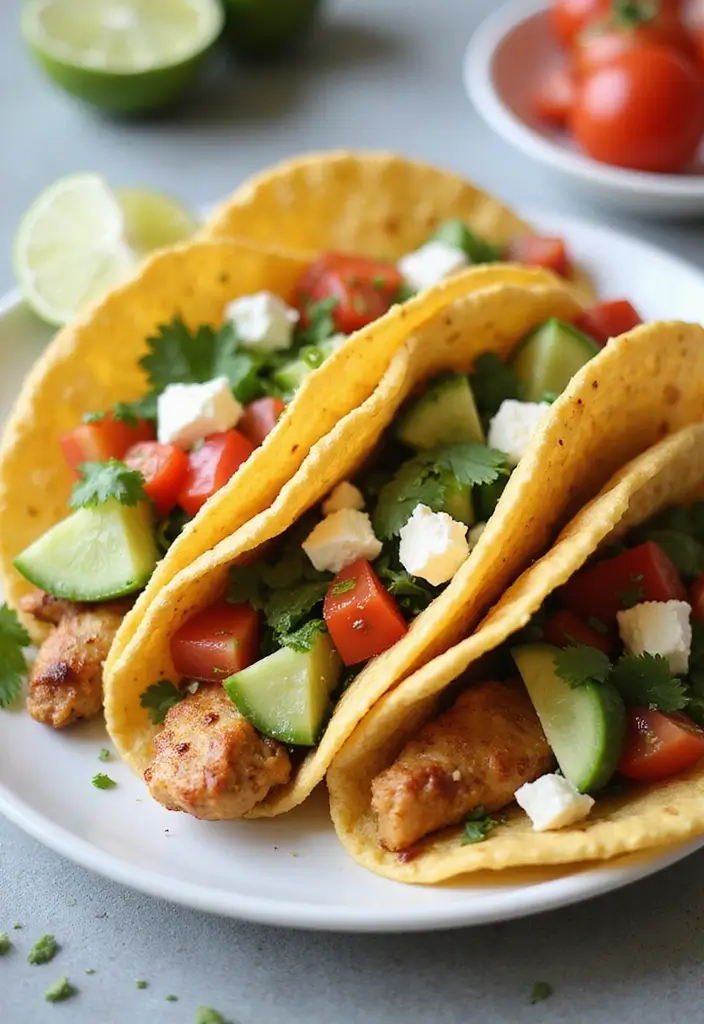 30 Rotisserie Chicken Tacos Recipes That Are Fresh & Zesty - 8. Mediterranean Chicken Tacos