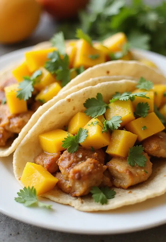 30 Rotisserie Chicken Tacos Recipes That Are Fresh & Zesty - 9. Mango Chicken Tacos
