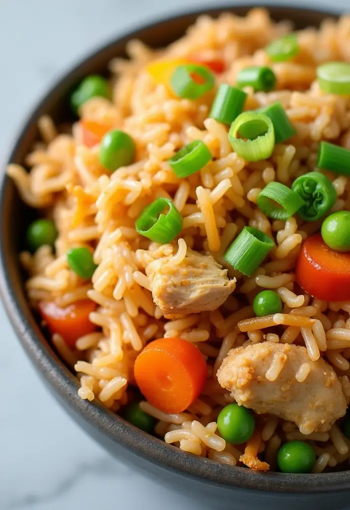30 Rotisserie Chicken and Rice Recipes That Are Fast & Filling - 1. Easy Rotisserie Chicken Fried Rice
