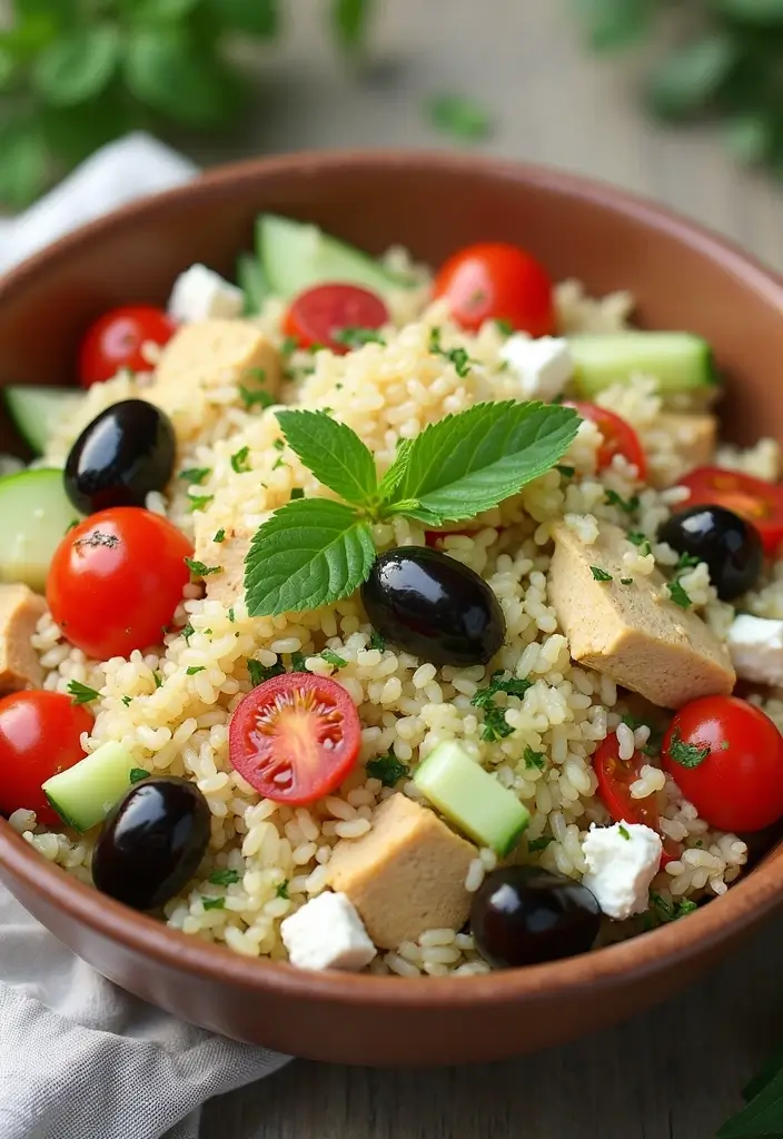 30 Rotisserie Chicken and Rice Recipes That Are Fast & Filling - 11. Mediterranean Chicken and Rice Salad