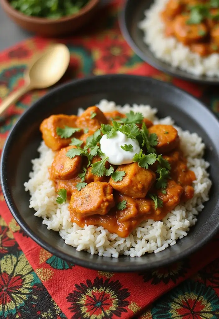 30 Rotisserie Chicken and Rice Recipes That Are Fast & Filling - 13. Chicken Tikka Masala Rice Bowl