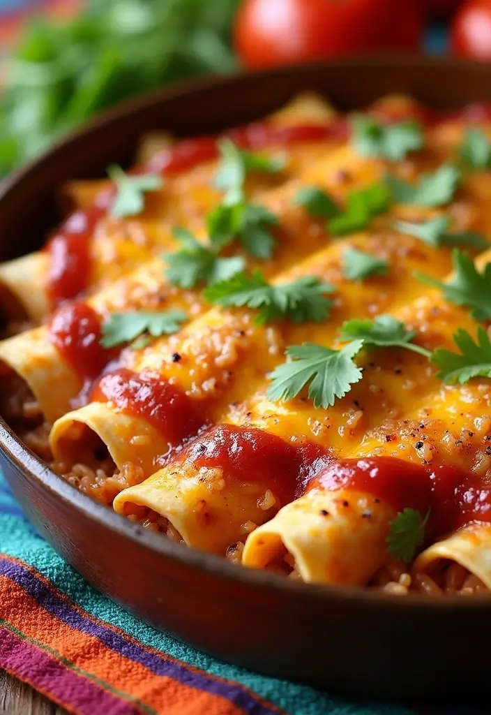30 Rotisserie Chicken and Rice Recipes That Are Fast & Filling - 20. Chicken and Rice Enchiladas