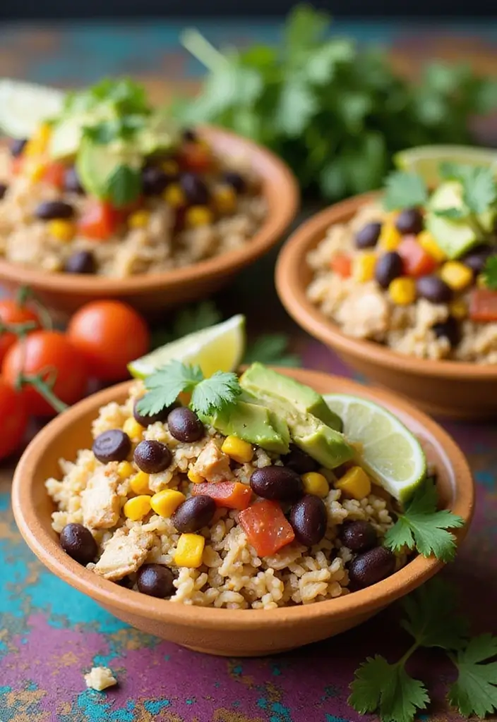 30 Rotisserie Chicken and Rice Recipes That Are Fast & Filling - 4. Spicy Chicken and Rice Burrito Bowls