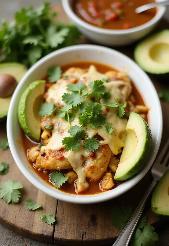 30 Salsa Verde Chicken Casserole Recipes That Are Creamy & Spicy 112 30 Salsa Verde Chicken Casserole Recipes That Are Creamy & Spicy - 17. Salsa Verde Chicken Casserole with Avocado