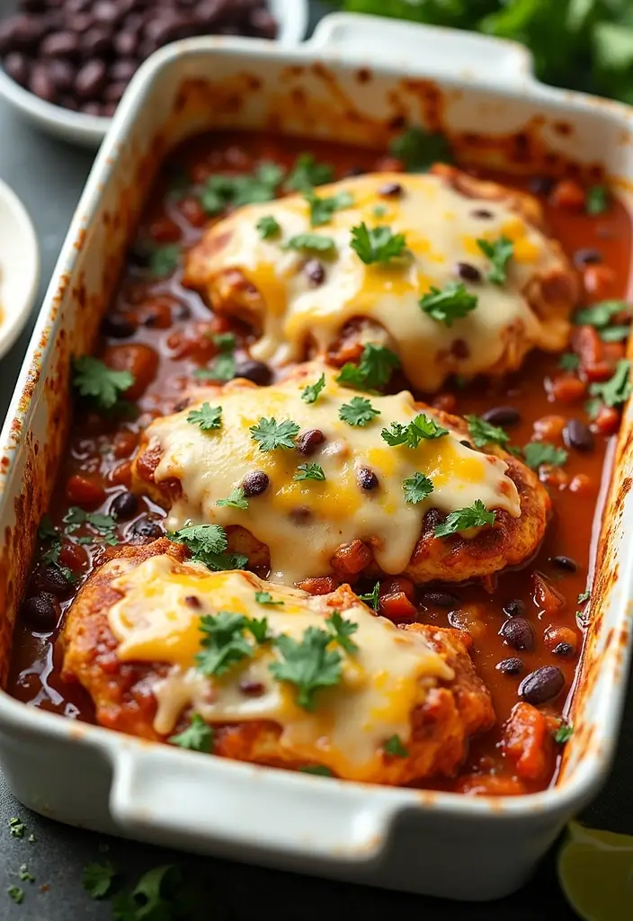 30 Salsa Verde Chicken Casserole Recipes That Are Creamy & Spicy 9 30 Salsa Verde Chicken Casserole Recipes That Are Creamy & Spicy - 2. Spicy Black Bean Salsa Verde Chicken Casserole