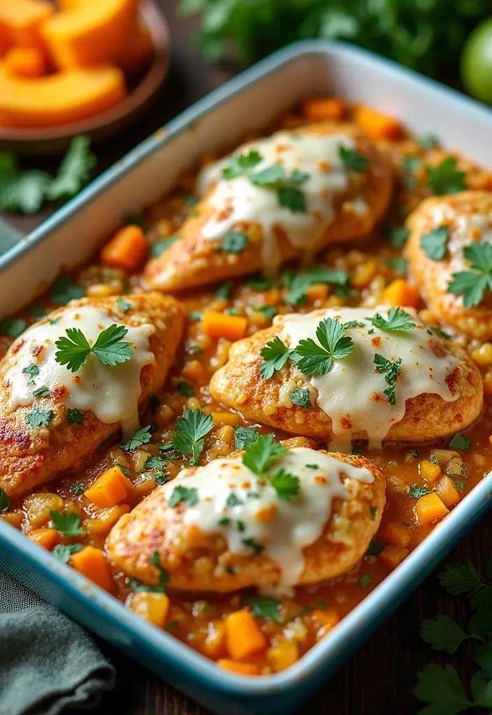 30 Salsa Verde Chicken Casserole Recipes That Are Creamy & Spicy 137 30 Salsa Verde Chicken Casserole Recipes That Are Creamy & Spicy - 22. Salsa Verde Chicken Casserole with Butternut Squash