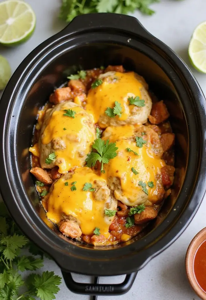 30 Salsa Verde Chicken Casserole Recipes That Are Creamy & Spicy 149 30 Salsa Verde Chicken Casserole Recipes That Are Creamy & Spicy - 24. Crockpot Salsa Verde Chicken Casserole