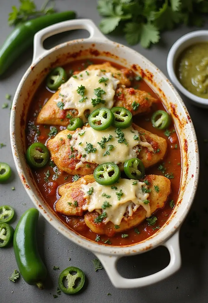 30 Salsa Verde Chicken Casserole Recipes That Are Creamy & Spicy 161 30 Salsa Verde Chicken Casserole Recipes That Are Creamy & Spicy - 26. Spicy Salsa Verde Chicken Casserole with Jalapeños
